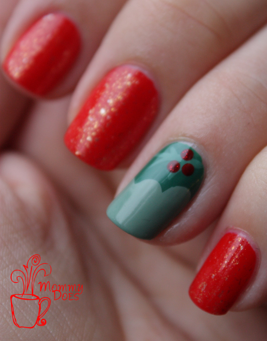 Mommy Does Her Nails Holly Leaves