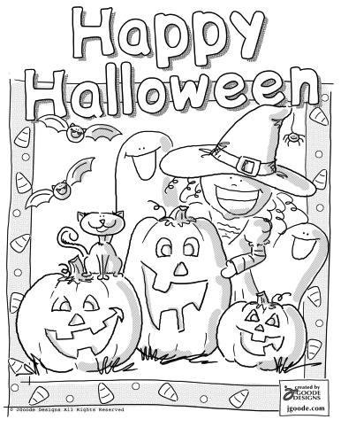 4 Picture of Happy Halloween Coloring Pages for Kids >> Disney Coloring