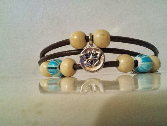 Triple Wrap Leather Cord Bracelet 