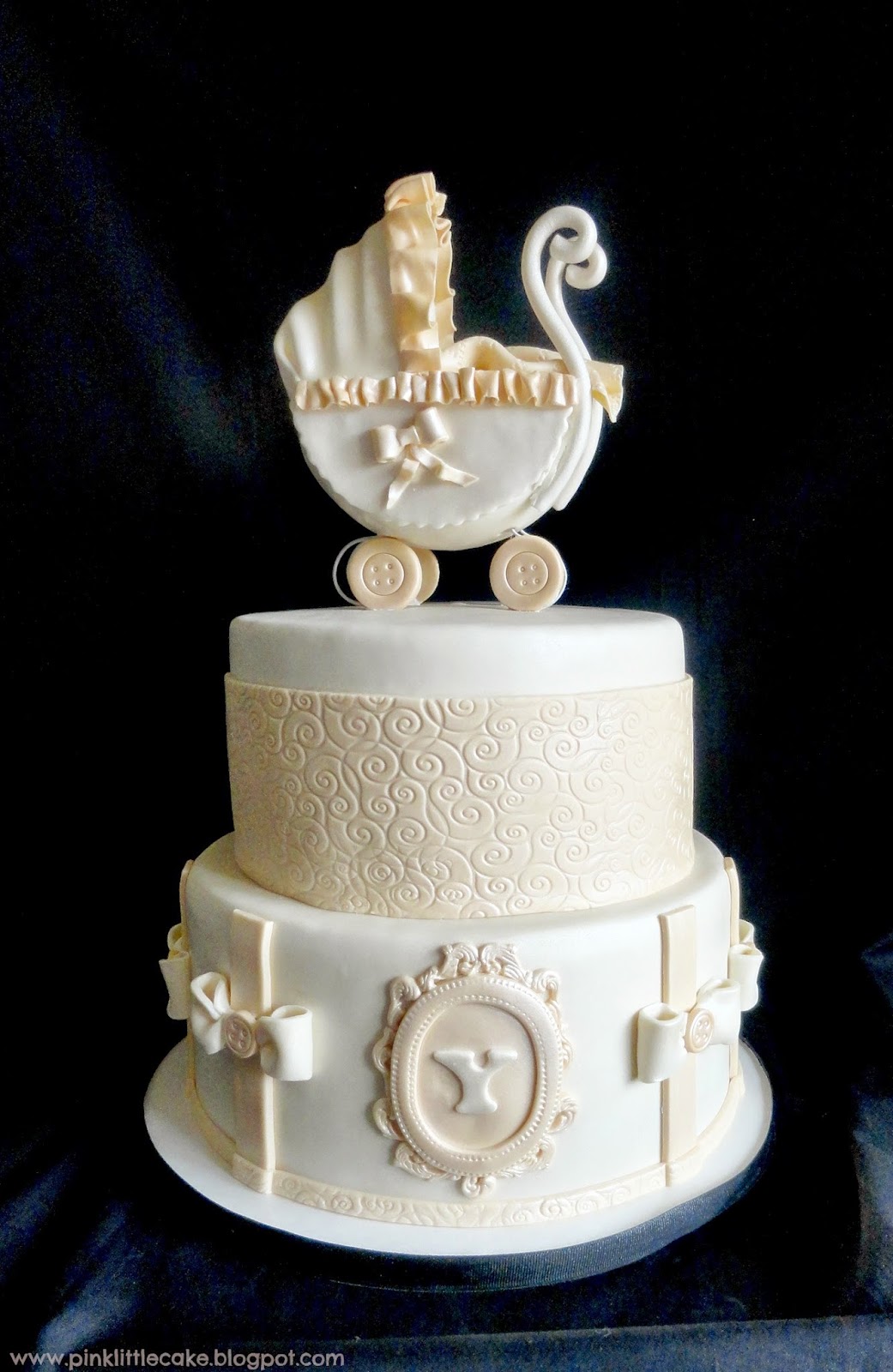 vintage baby shower cake