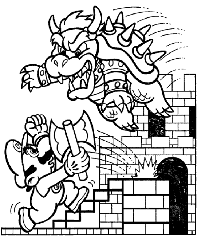 w super mario Colouring Pages
