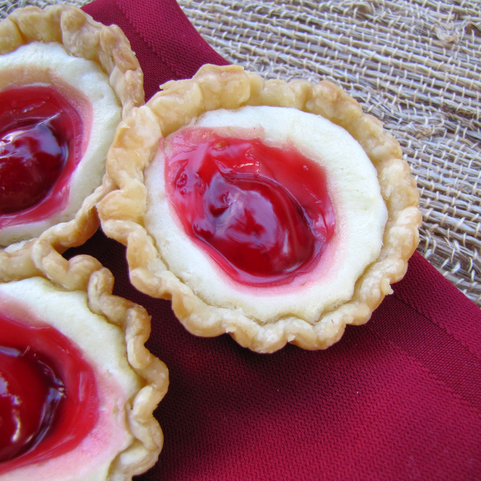 Rumbly in my Tumbly Cherry Cream Cheese Tarts
