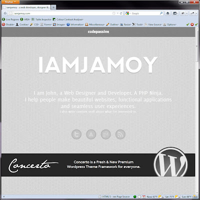 Screen shot of http://iamjamoy.com/.