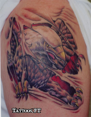 tatuagem tatoo Aguia rasgando  o ombro