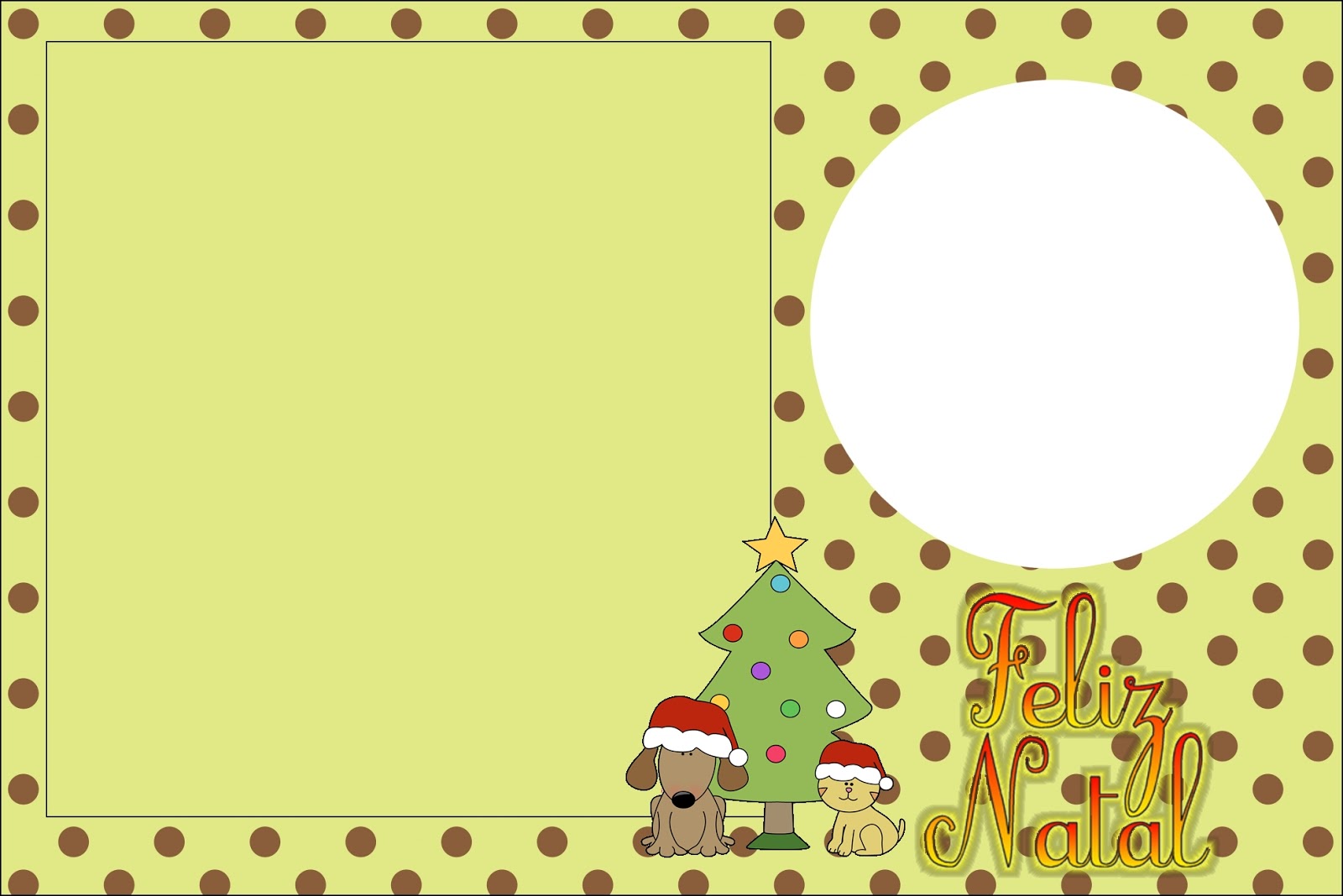 Fazendo a Minha Festa!: Natal Gato e Cachorro Poá Marrom e Verde - Kit  Completo com molduras para convites, rótulos para guloseimas, lembrancinhas  e imagens!