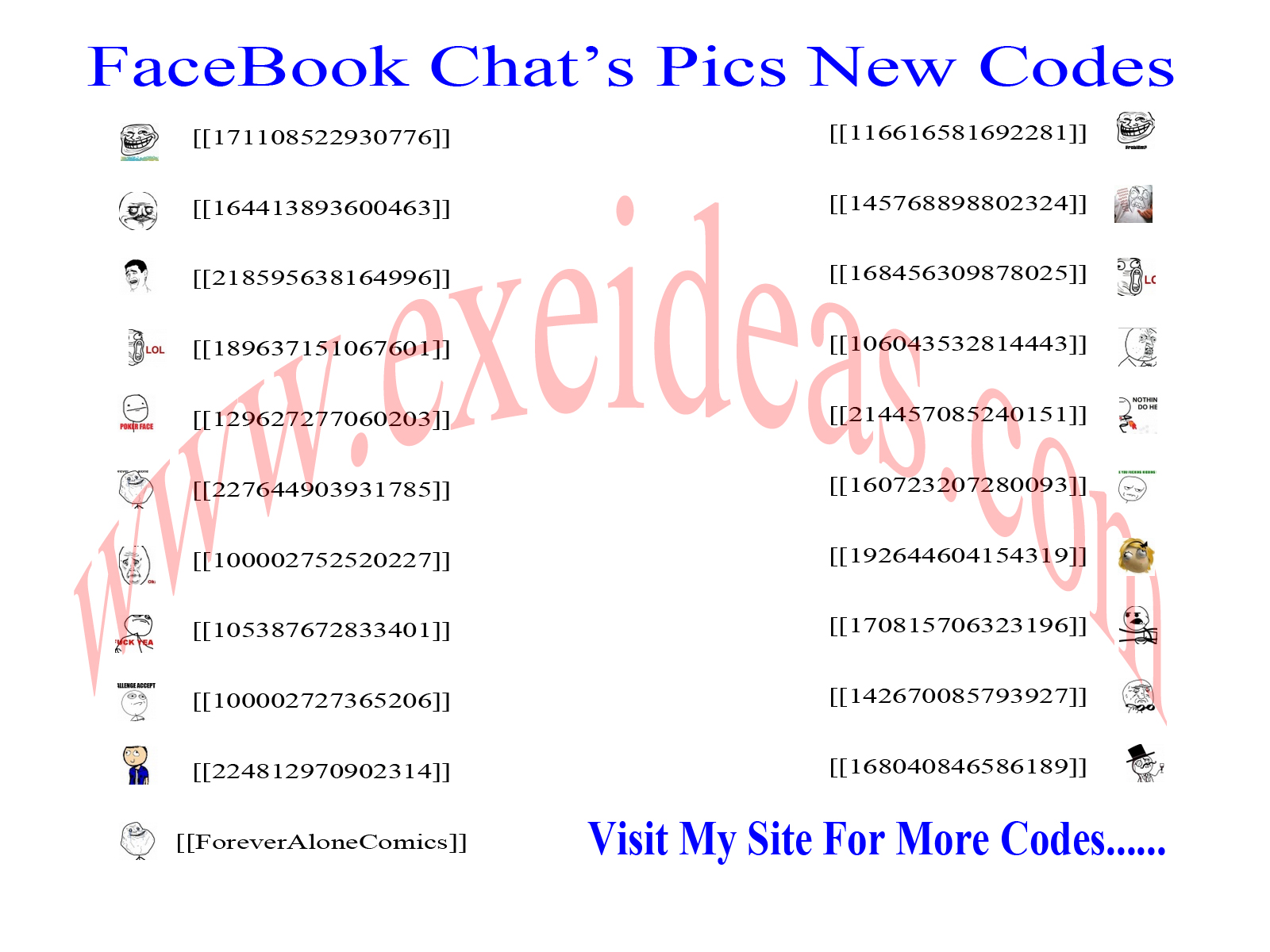 Facebook Chat’s Pics New Codes. EXEIdeas Let's Your Mind Rock