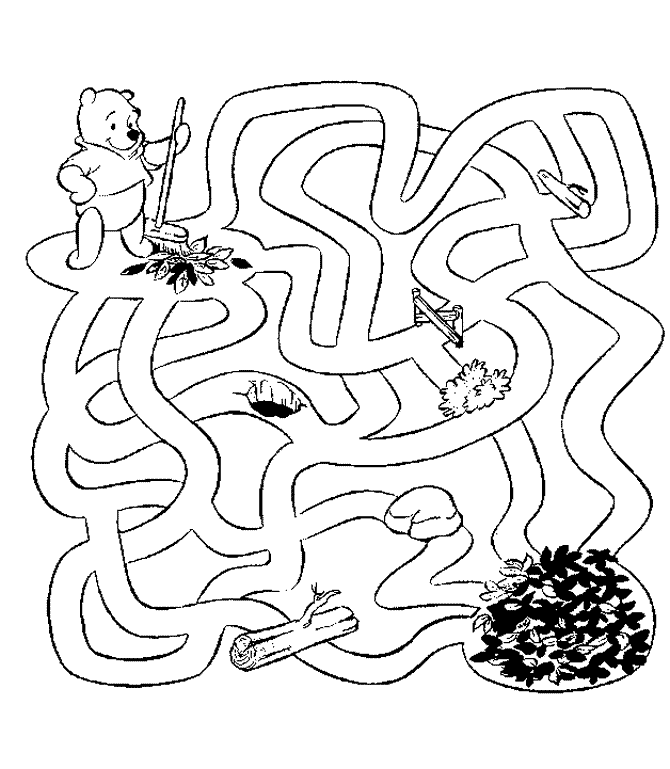 imagens labirintos do ursinho pooh e outros pintar Desenhos Preto e Branco labirintos do ursinho pooh e outros Colorir