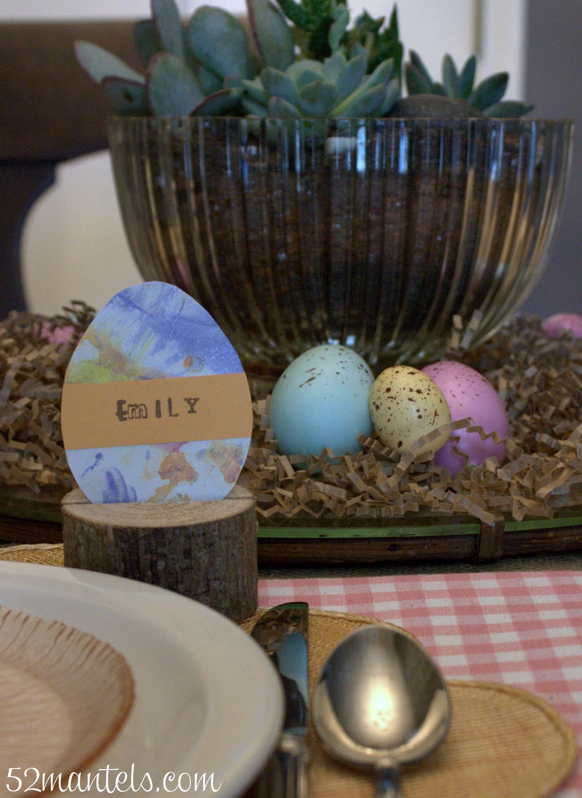 52 Mantels Kid's Art = Easter Place Cards