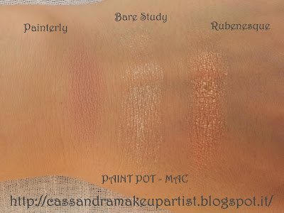 Paint Pot - MAC - Paiterly - Bare Study - Rubenesque - Prezzo - Price - INCI - Ingredienti - Review - Recensione - Rosa Carne - Pesca - Beige - Oro Swatch