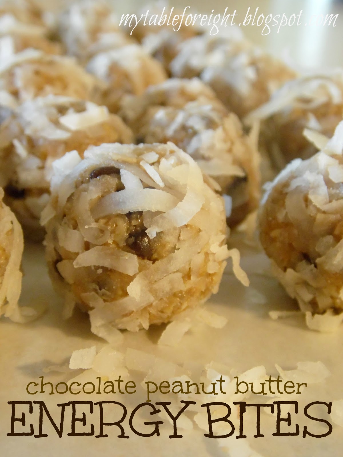 My Table For Eight {by Jen} Chocolate Peanut Butter Energy Bites