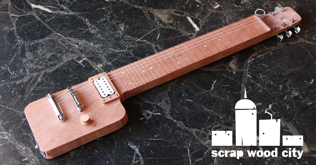 scrap wood city DIY electric lap steel guitar out of plywood