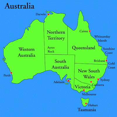 Map Of Australia Region Political Australian Capital Territory Map