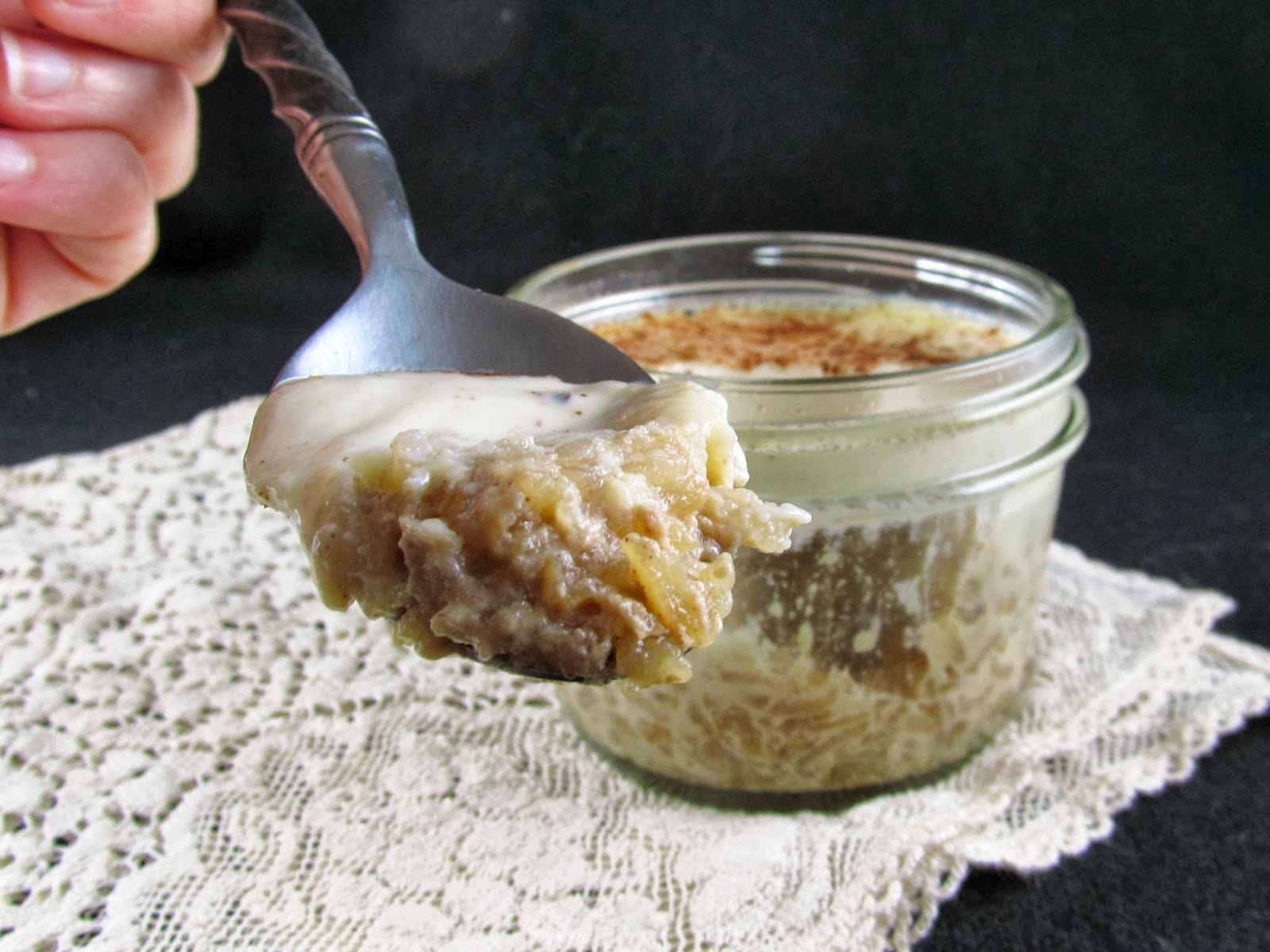 Rise and Shine Crockpot Rice Puddings in a Jar