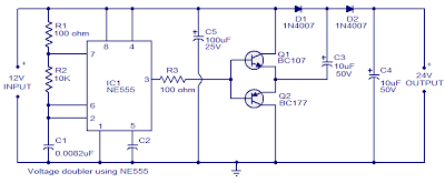 Voltage Twins Circuit Diagram using NE555
