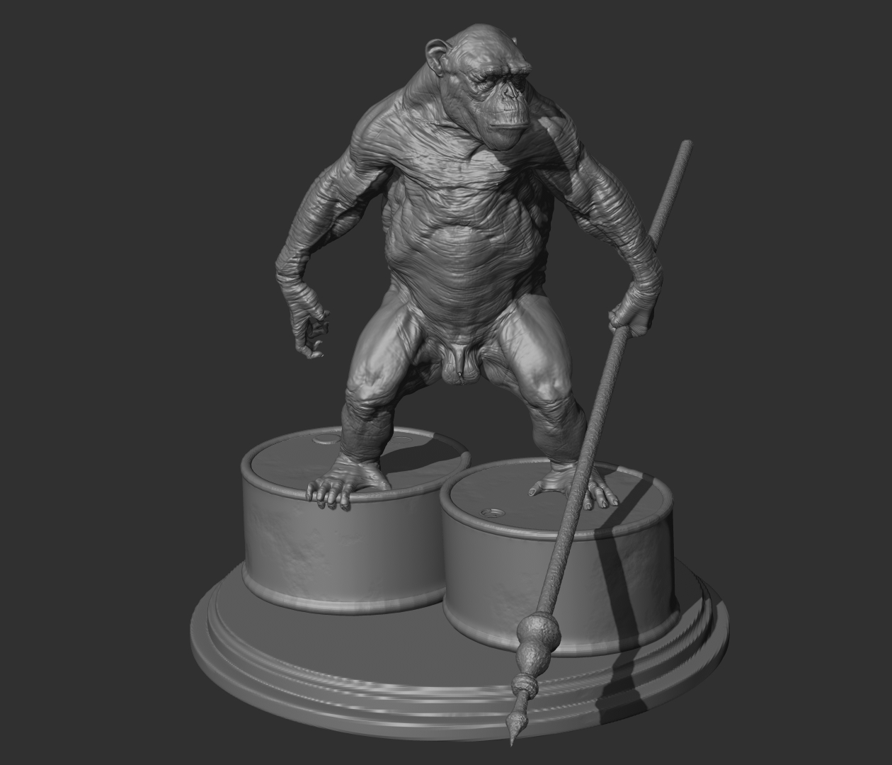 MAURO SANTINI CONCEPTS Chimpanzee, 3D model, zbrush,