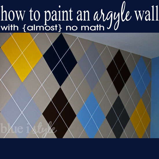 http://www.blueistyle.blogspot.com/2014/05/ArgyleWallTutorialAndGeneralPaintingTips.html