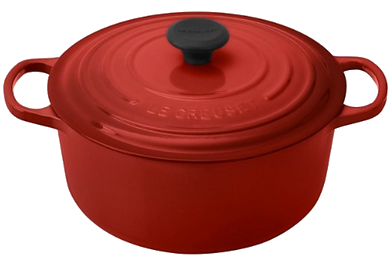 Le Creuset Signature Enameled Cast-Iron 5-1/2-Quart Round French (Dutch) Oven, Cherry Le Creuset Signature Enameled Cast-Iron 5-1/2-Quart Round French (Dutch) Oven, Cherry