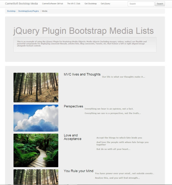 GitHub CarmelSoftware/jQueryPlugin_BootstrapMediaList jQuery Plugin for Bootstrap Media