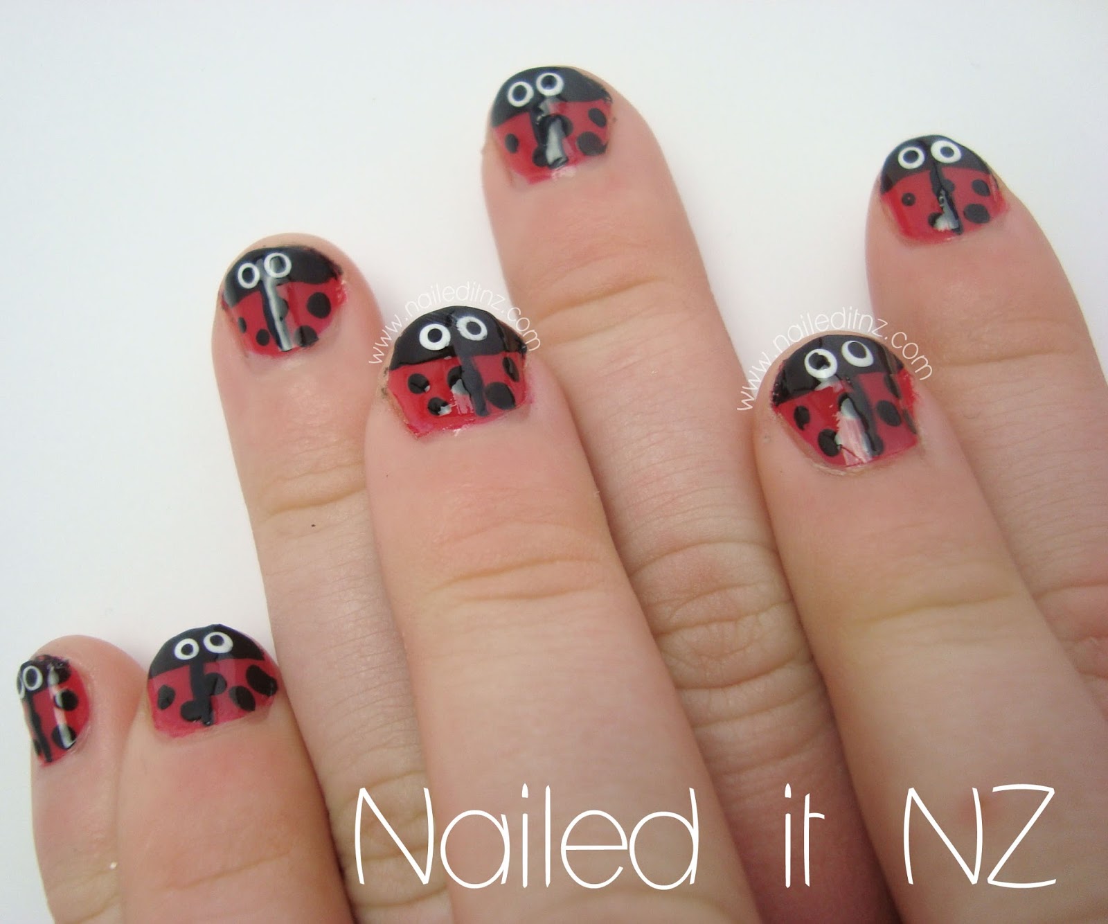 Nail Art For Kids Ladybugs Bright Brushstrokes And Roses