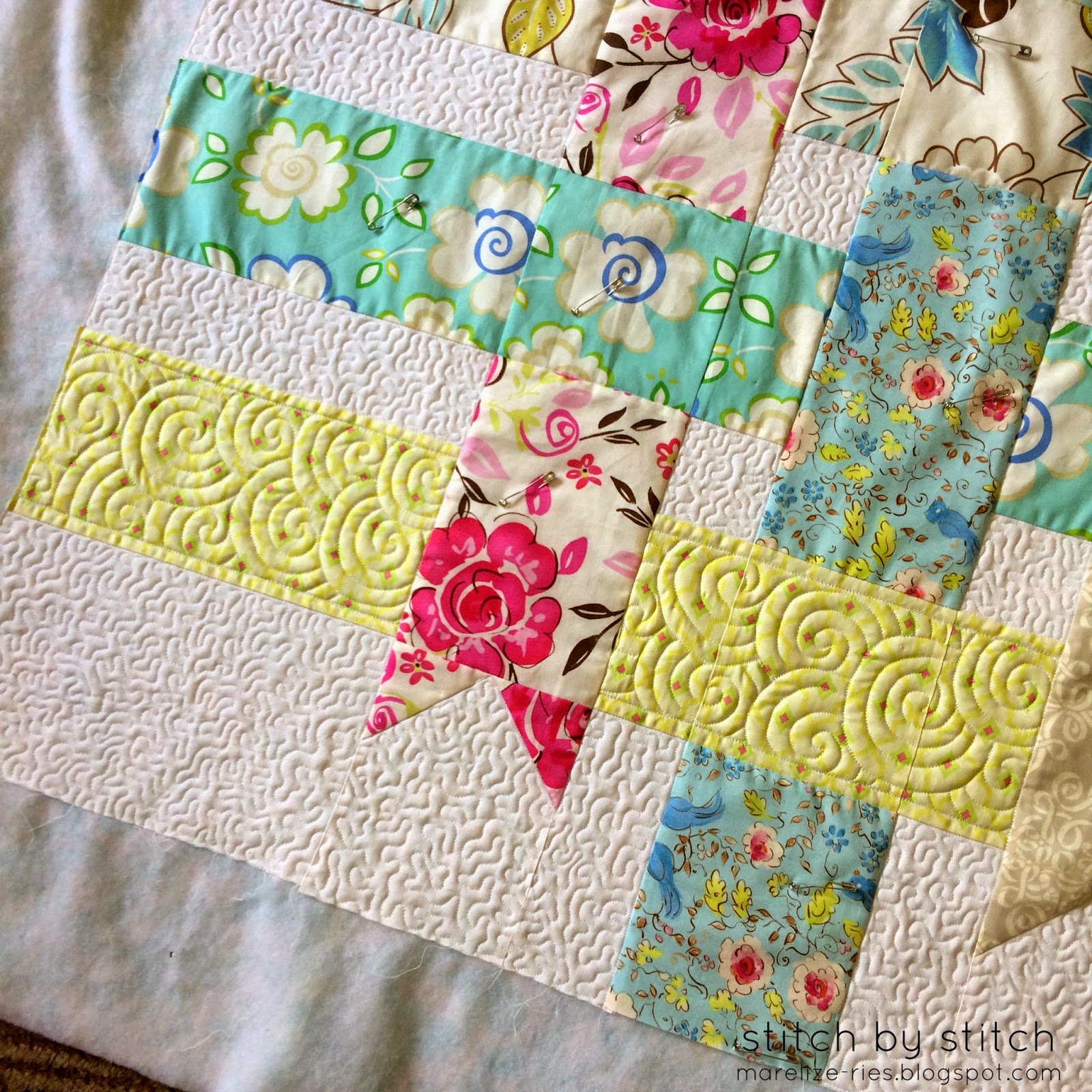 Stitch by Stitch Ribbon Box Quilt WIP