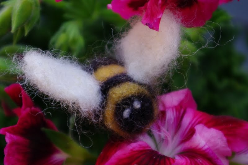 passengers on a little spaceship needle felted bees a great