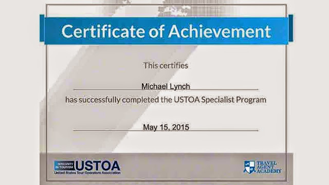 certificate, USTOA Specialist