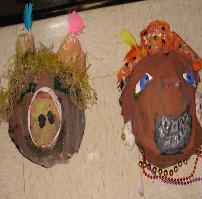 Paper mache african mask