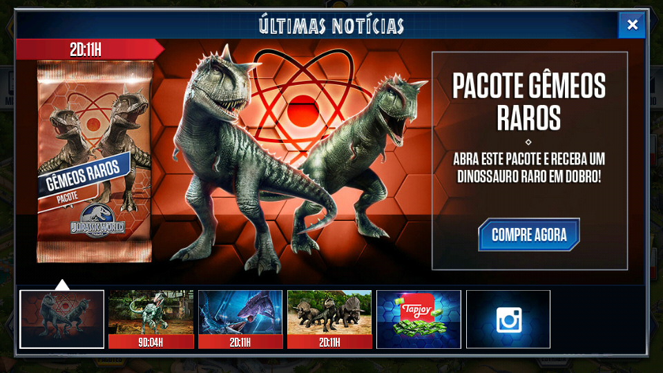 Jurassic World : O Jogo: 2 novos híbridos! Styxossauro e T-rex prontos!