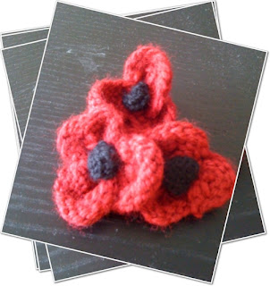 Knitted poppies