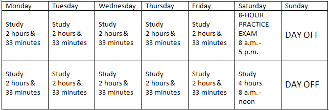 5 day study plan