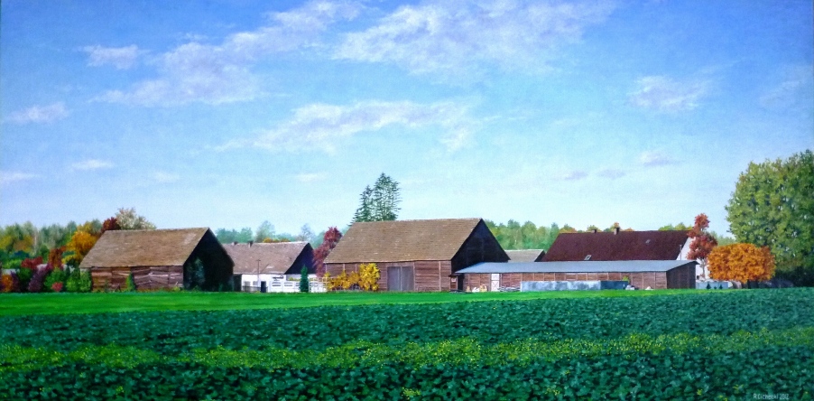 Wieś Oświno 2012 , 60 x 120 , olej