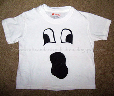 Halloween Craft Ideas Year Olds on Ghost Face T Shirt  Easy Kids Halloween Craft