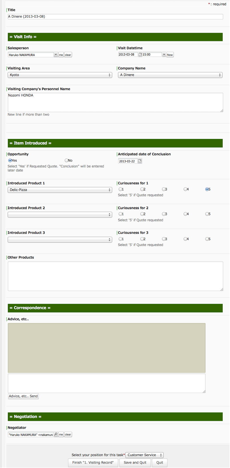 sales activity reporting