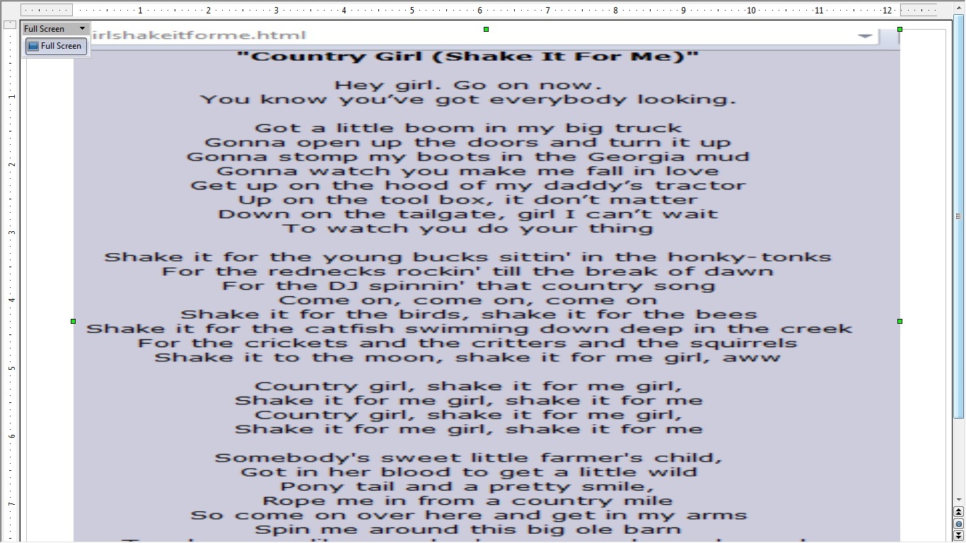 Country Song Corral Country Girl (Shake it for Me)