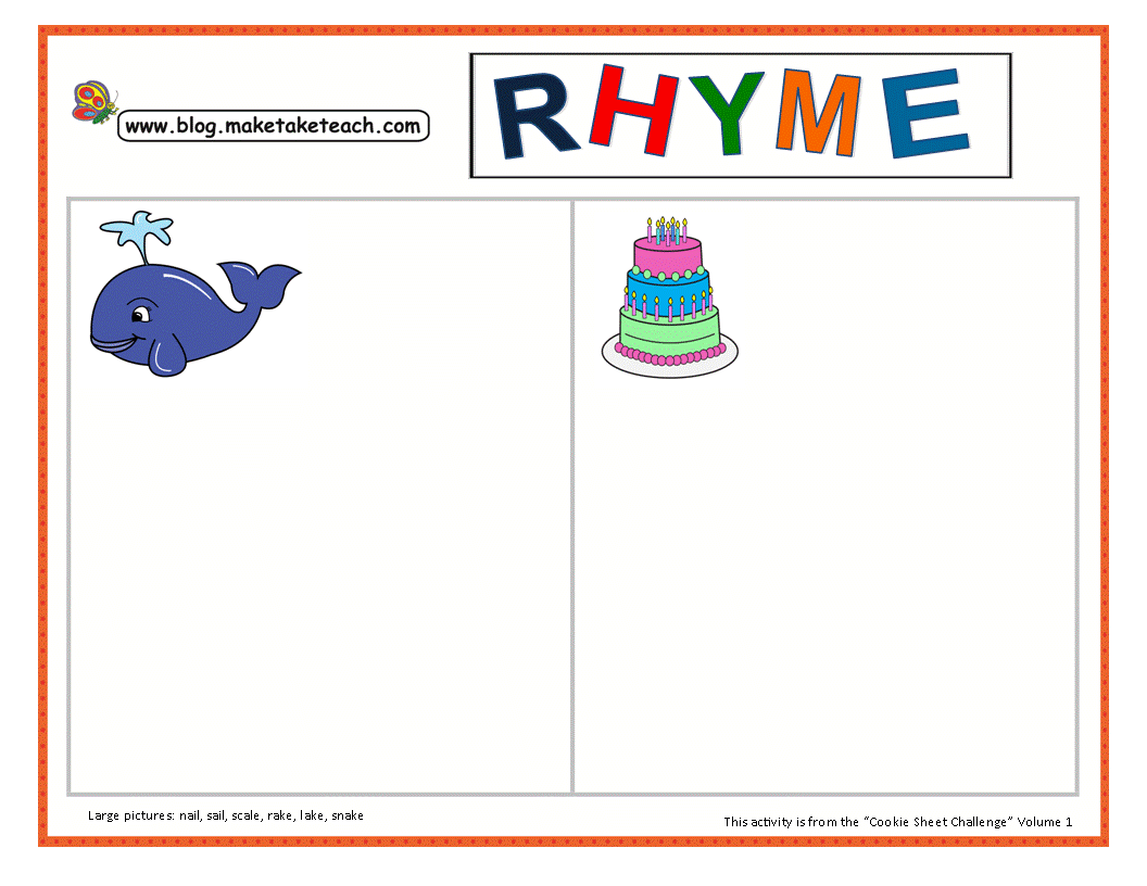 A Fun Center Activity For Learning Rhyme Classroom Freebies
