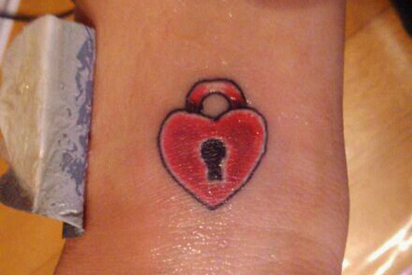 Simple Red Heart Tattoo