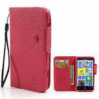 Leather Case Wallet With Card Slot for Nokia Lumia 625 - Magenta Leather Case Wallet With Card Slot for Nokia Lumia 625 - Magenta