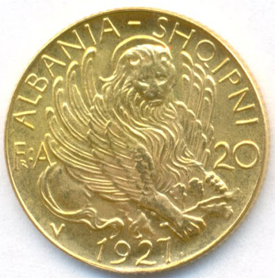 ALBANIA 20 Franga Ari Gold Coin