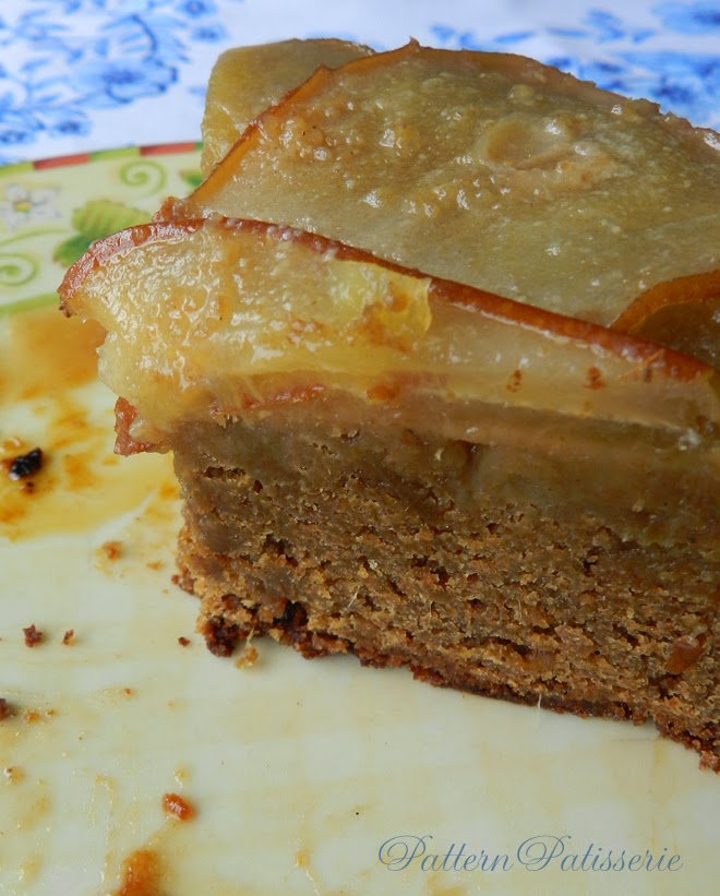 patternpatisserie Sticky Toffee Pear and Gingerbread Upside Down Cake