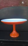 Large Bright Orange Platter with Swiveled Pedestal $15 (SOLD)