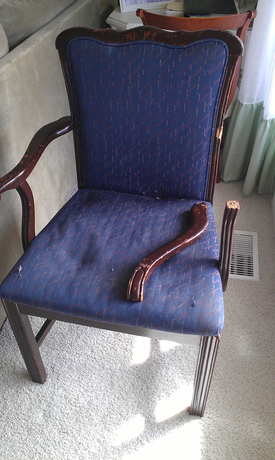 Thrifty Treasures How to fix a broken chair arm