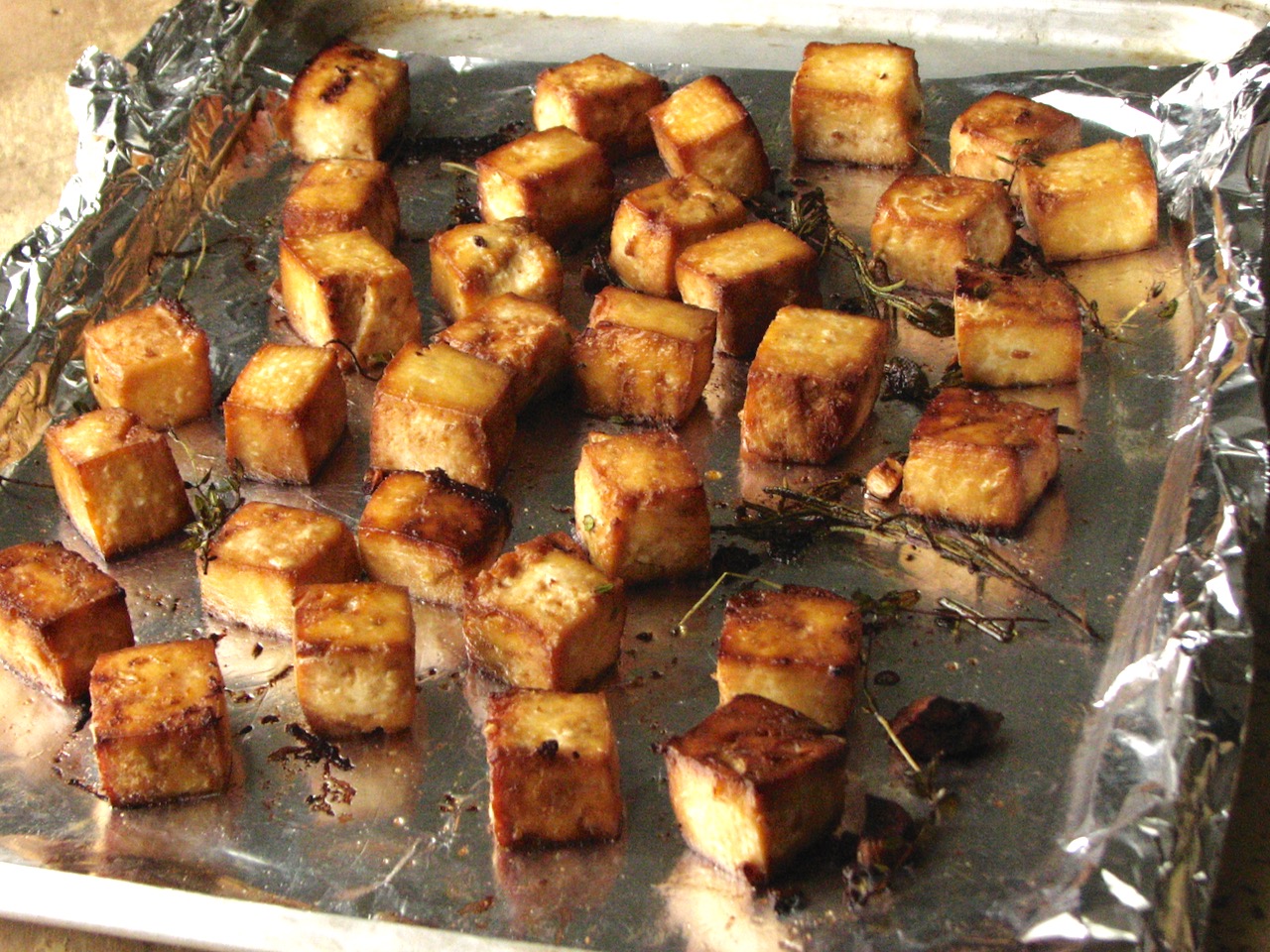 Delectably Mine Lemon Herb Baked Tofu