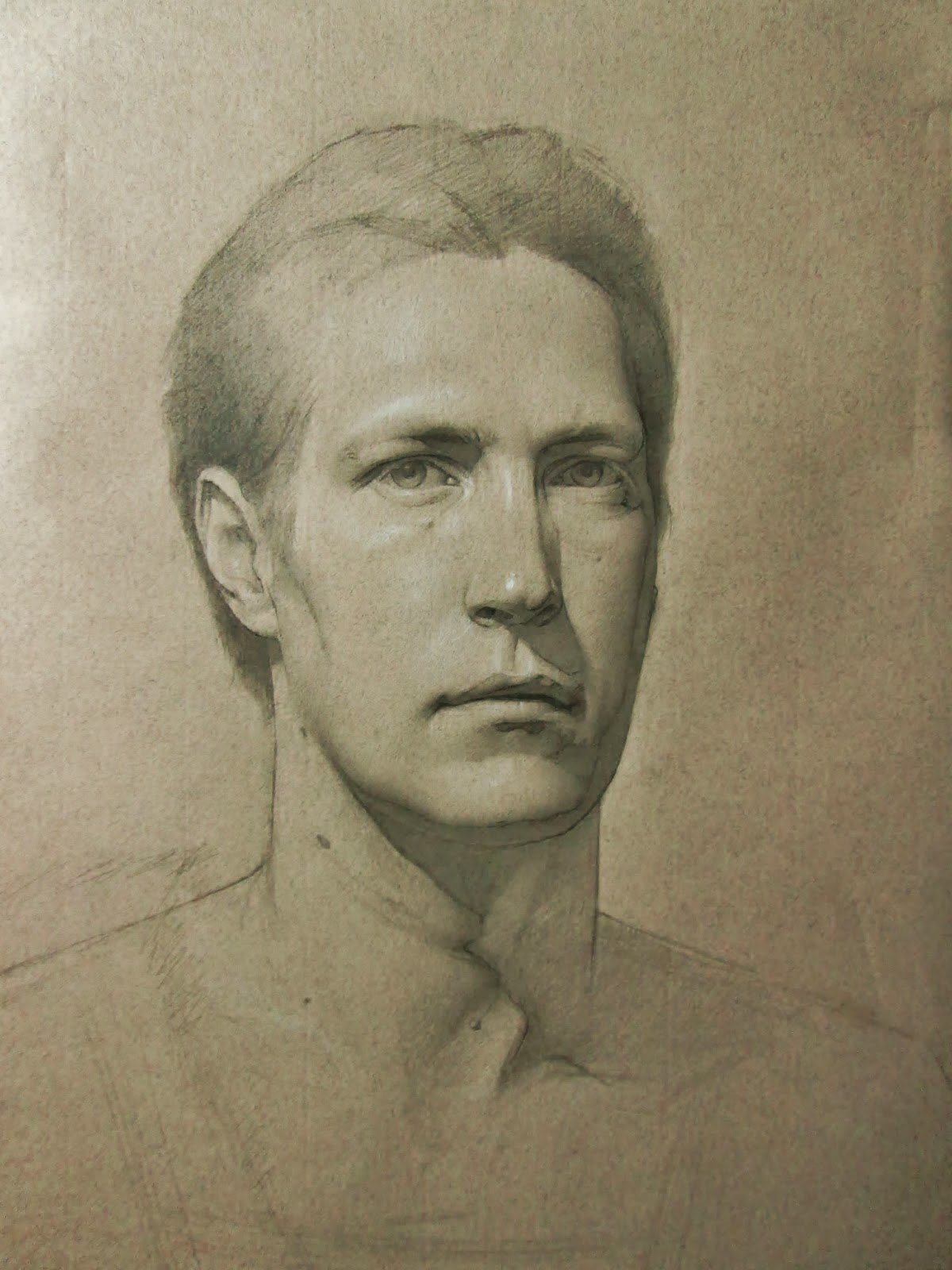 self-portrait drawing by Andrew Bonneau