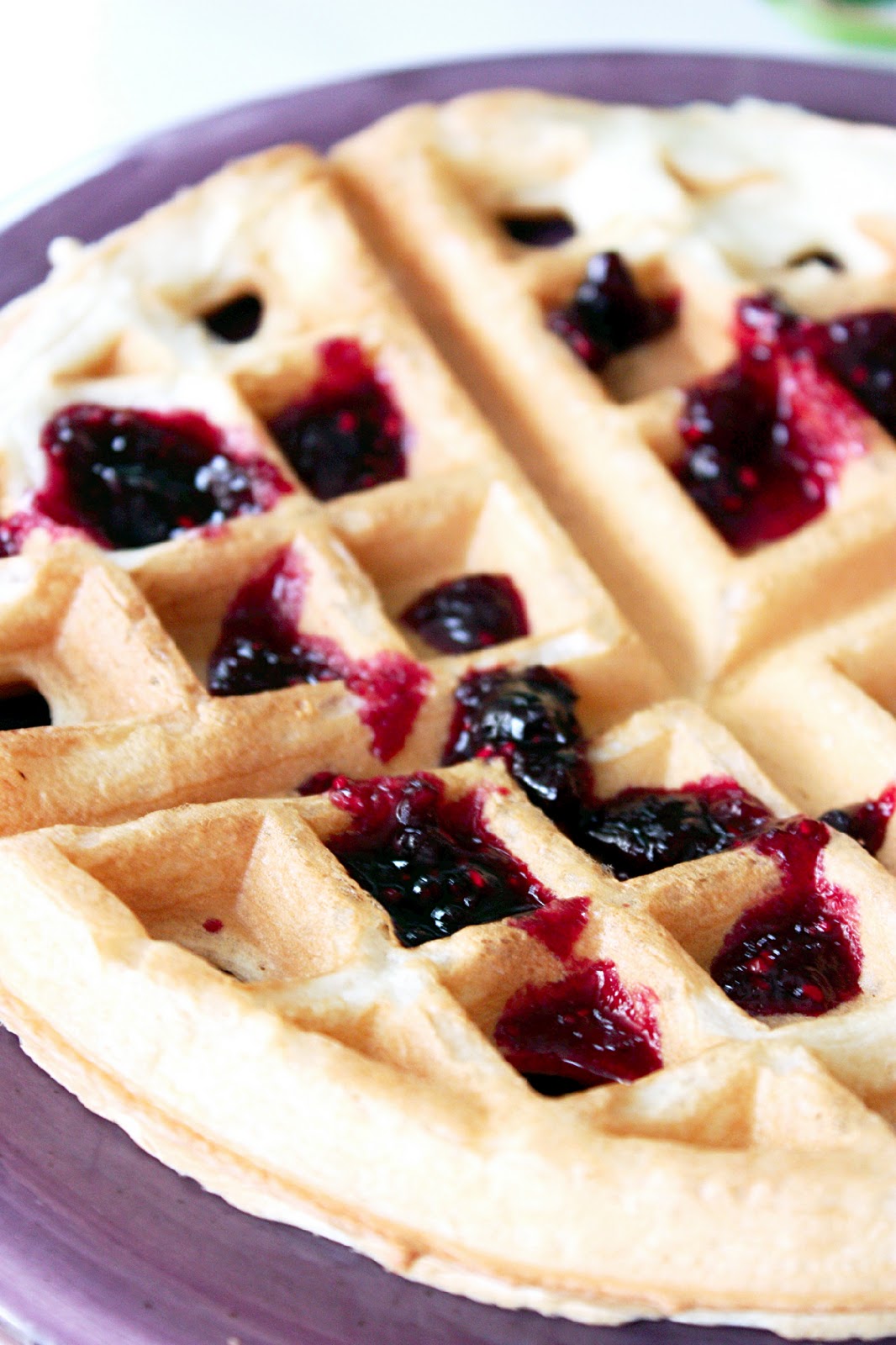 Sreelus Tasty Travels Home Made Waffles With Mixed Berries & Maple Compote