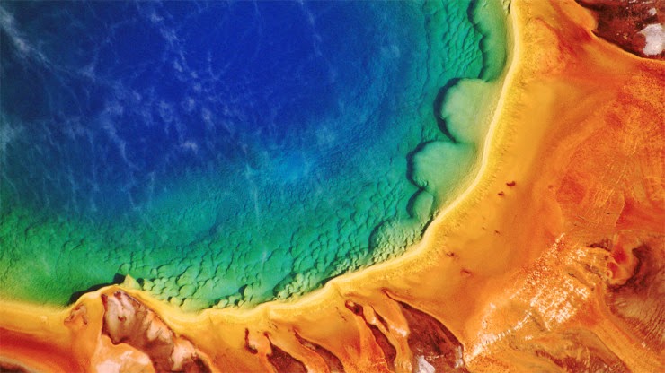 The Multicolored Hot Grand Prismatic Spring in Yellowstone, USA The Multicolored Hot Grand Prismatic Spring in Yellowstone, USA
