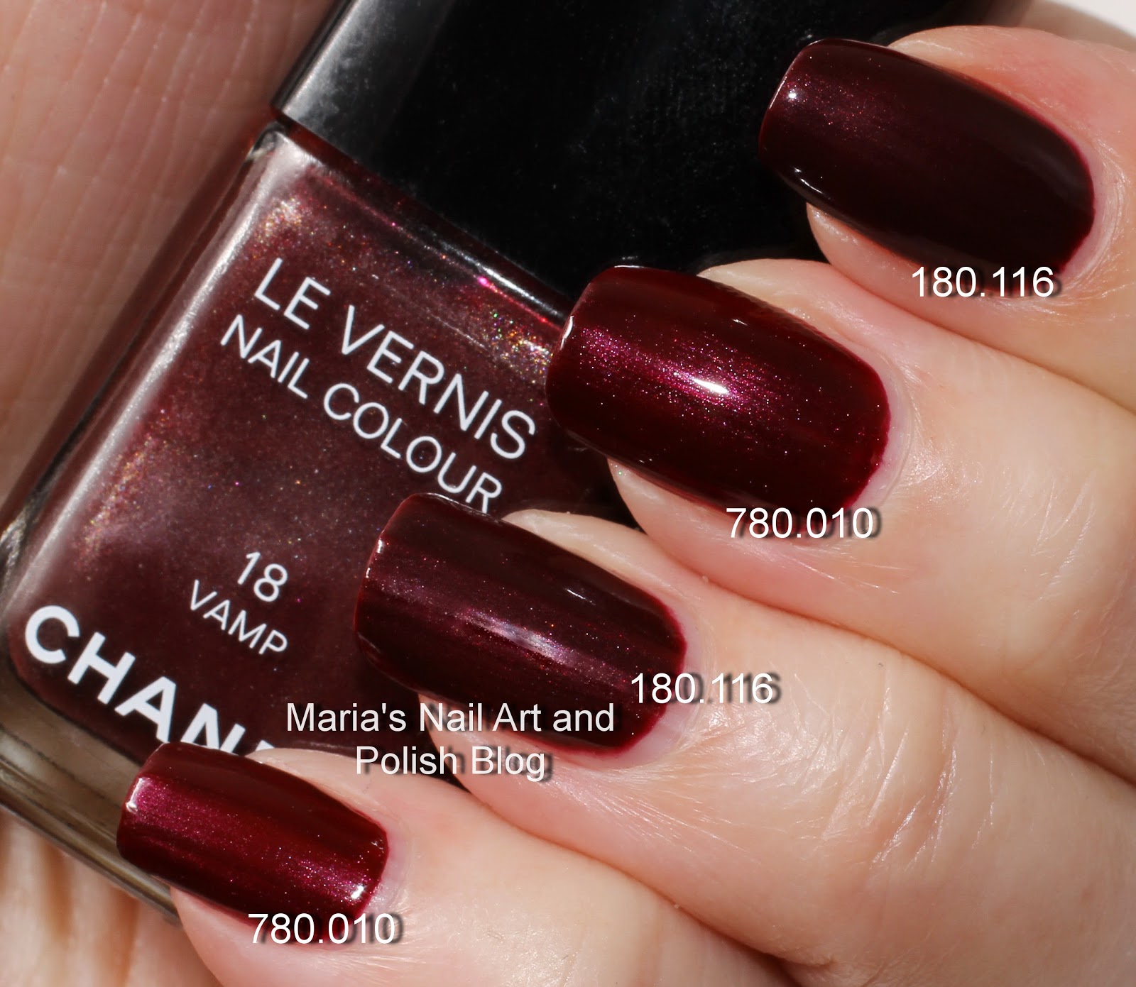 Marias Nail Art and Polish Blog: Chanel Rouge Noir 18 - Vamp 18, 5 x 18,  The Vamp Triology, comparisons and much more