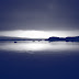 Cyanotype style photo of the bay