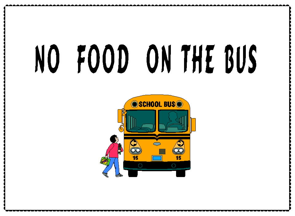Free Posters and Signs No food on the bus