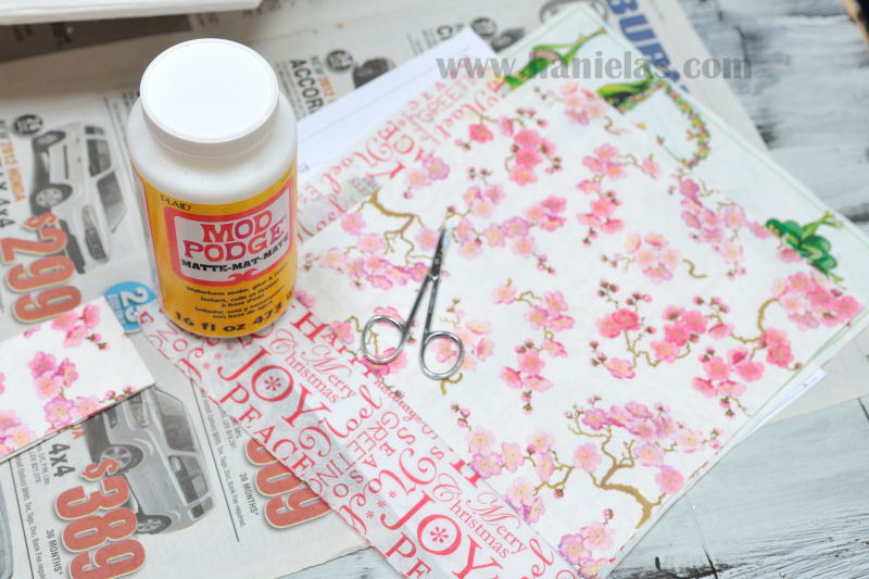 Haniela's Cherry Tree Birdhouse, Napkin Decoupage Video Tutorial