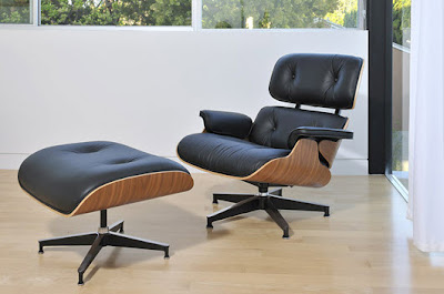 Sillón para escritorio en cuero Sillón para escritorio en cuero más otomana